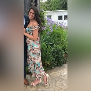 Floral Maxi Dress with Ruffle Sleeves
